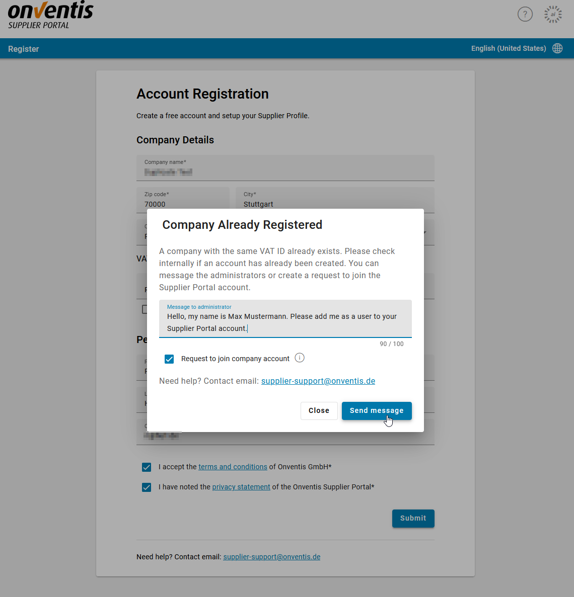 Supplier Portal - Duplicate VAT ID and User Request.png