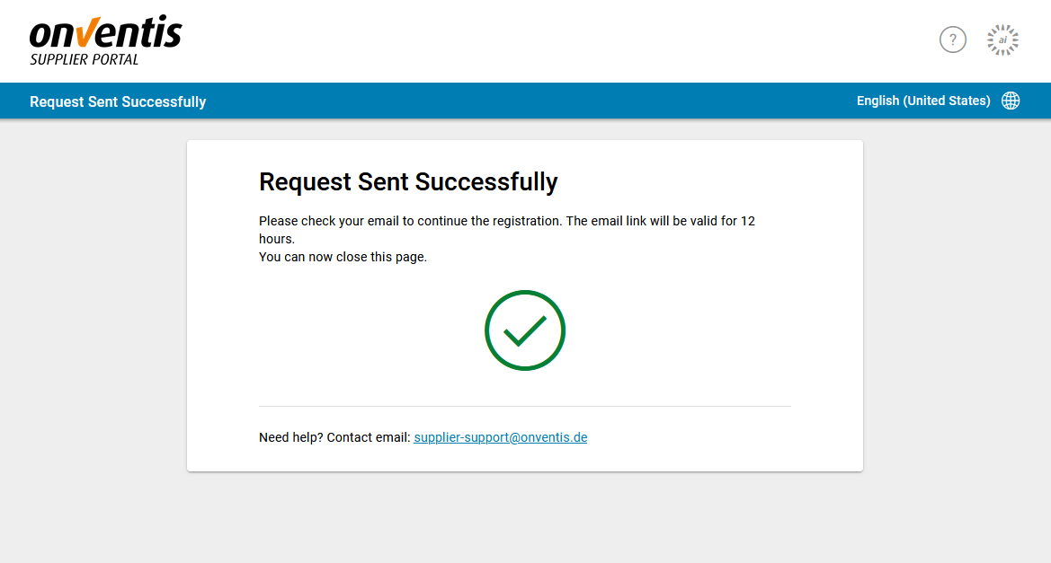 Supplier Portal - Registration Page Success Message.png